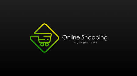 Online Store Logo Concept. Online Business Logo Template for E-Commerceのイラスト素材