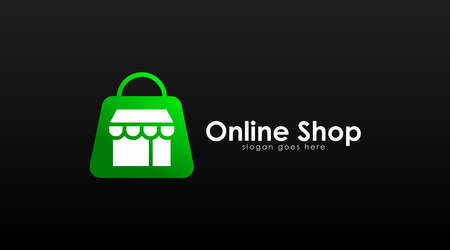 Online Store Logo Concept. Online Business Logo Template for E-Commerceのイラスト素材