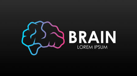 Science Logo Concept About Brain. Brain Logo Vector for Science Purposeのイラスト素材