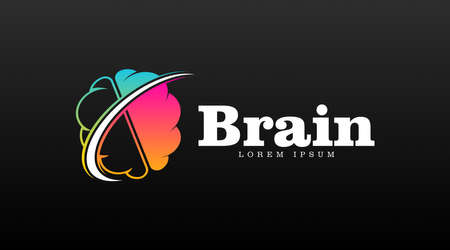 Science Logo Concept About Brain. Brain Logo Vector for Science Purposeのイラスト素材