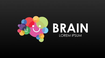 Science Logo Concept About Brain. Brain Logo Vector for Science Purposeのイラスト素材