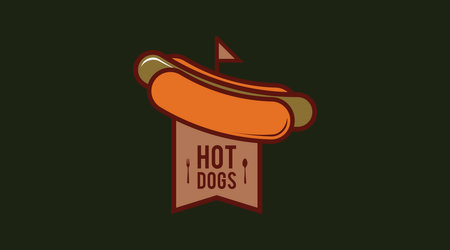 Hot Dogs Logo Concept Vector. Fast Food Logo Templateのイラスト素材