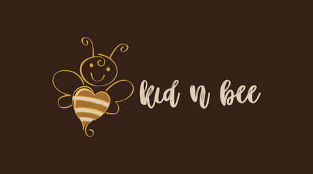 Kid and Bee  Concept Vector. Animal   Template Vectorのイラスト素材