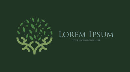 Natural Logo Concept of Tree Vector. Abstract Plant Logo Templateのイラスト素材