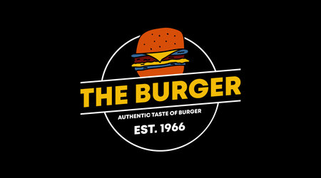 Burger Logo Template Vector. Fast Food Logo Design Concept.のイラスト素材