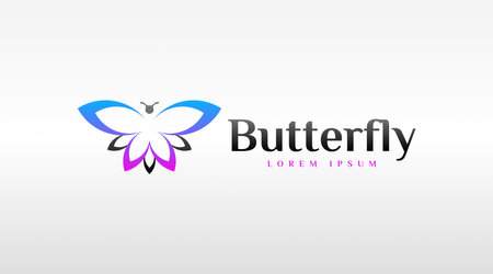 Butterfly Logo Concept Vector Isolated in White Backgroundのイラスト素材
