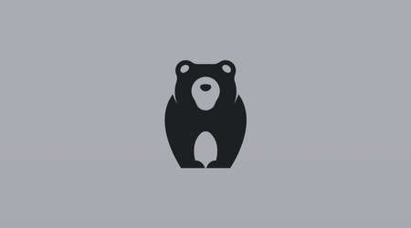 Head of Bear Silhouette Logo Design Concept Vector. Animal Logo Template Vectorのイラスト素材
