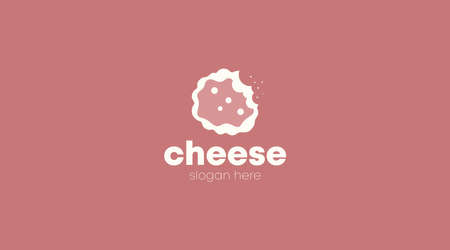 Flat Cheese Logo Design Concept Template Vector. Food Business Logo Template Vector.のイラスト素材
