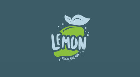 Lemon Fruit Logo Design Concept Vector. Fruit Logo Design Templateのイラスト素材