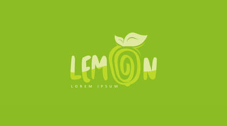 Lemon Fruit Logo Design Concept Vector. Fruit Logo Design Templateのイラスト素材