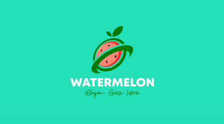 Watermelon Logo Design Concept Vector. Fresh Watermelon Fruit Logo Design Template for Business in Fruit Trading and Fruit Drink Shopのイラスト素材