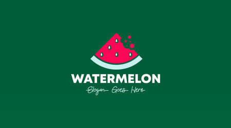 Watermelon Logo Design Concept Vector. Fresh Watermelon Fruit Logo Design Template for Business in Fruit Trading and Fruit Drink Shopのイラスト素材