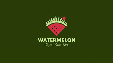 Watermelon Logo Design Concept Vector. Fresh Watermelon Fruit Logo Design Template for Business in Fruit Trading and Fruit Drink Shopのイラスト素材