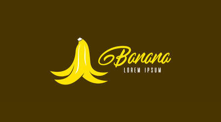 Banana Logo Design Concept Vector. Fruit Logo Template Vectorのイラスト素材