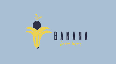 Banana Logo Design Concept Vector. Fruit Logo Template Vectorのイラスト素材