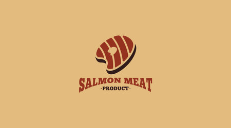 Salmon Fish Meat Logo Design Concept Template Vectorのイラスト素材