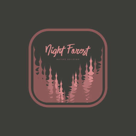 Forest Logo Design Concept Vector. Retro Jungle Logo Design Vectorのイラスト素材