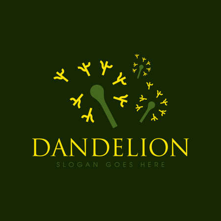 Dandelion Flower Logo Design Concept Vector. Nature Logo of Flower Design Vectorのイラスト素材