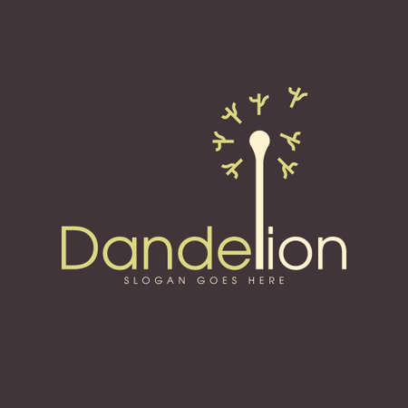 Dandelion Flower Logo Design Concept Vector. Nature Logo of Flower Design Vectorのイラスト素材