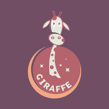 Giraffe Logo Design Concept Vector. Long-Necked Wild Animal Logoのイラスト素材