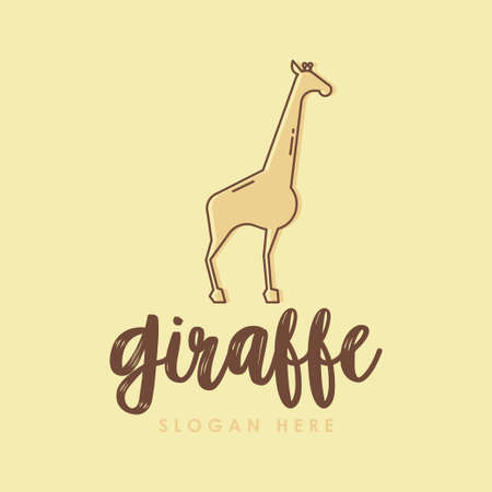 Giraffe Logo Design Concept Vector. Long-Necked Wild Animal Logoのイラスト素材