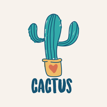 Simple and Unique Double Meaning Cactus Logo Design Concept Vectorのイラスト素材