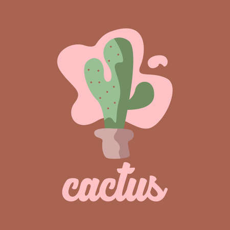 Simple and Unique Double Meaning Cactus Logo Design Concept Vectorのイラスト素材