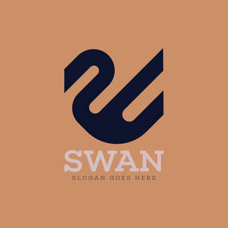 Swan Logo Design Concept Template Vector. Animal Logo Template Vectorのイラスト素材