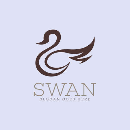 Swan Logo Design Concept Template Vector. Animal Logo Template Vectorのイラスト素材