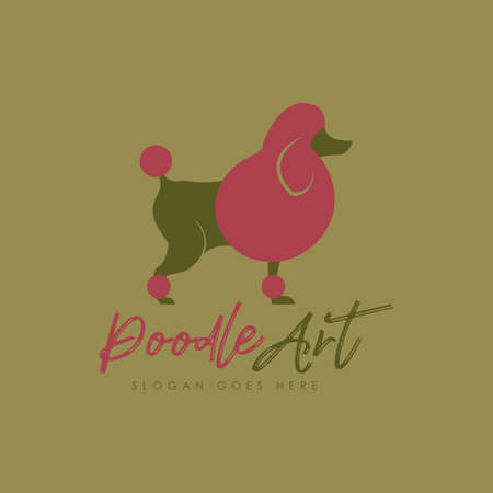 Poodle Logo Design Concept Template Vector. Dog Logo Design Concept Vectorのイラスト素材