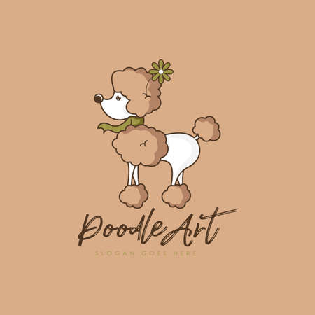Poodle Logo Design Concept Template Vector. Dog Logo Design Concept Vectorのイラスト素材