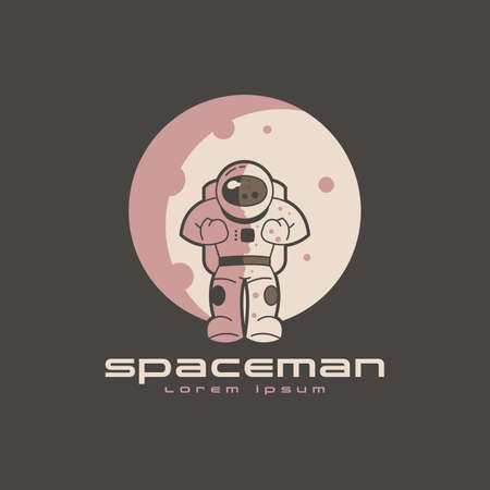 Astronaut Logo Concept Vector. Spaceman Logo Design Concept Template Vectorのイラスト素材