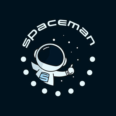Astronaut Logo Concept Vector. Spaceman Logo Design Concept Template Vectorのイラスト素材