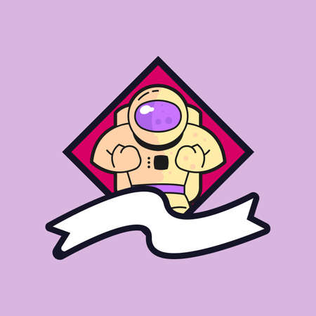 Astronaut Logo Concept Vector. Spaceman Logo Design Concept Template Vectorのイラスト素材