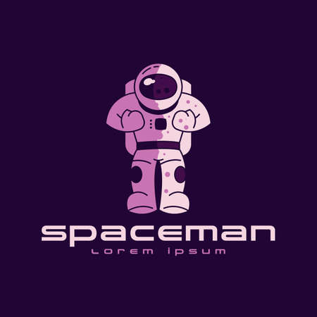 Astronaut Logo Concept Vector. Spaceman Logo Design Concept Template Vectorのイラスト素材