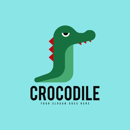 Crocodile Animal Logo Design Concept Vector. Reptile Crocodile Logo Design Conceptのイラスト素材