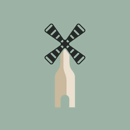 Windmill  Design Concept Vector. Building Design Concept Vectorのイラスト素材