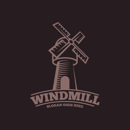 Windmill   Design Concept Vector. Building  Design Concept Vectorのイラスト素材