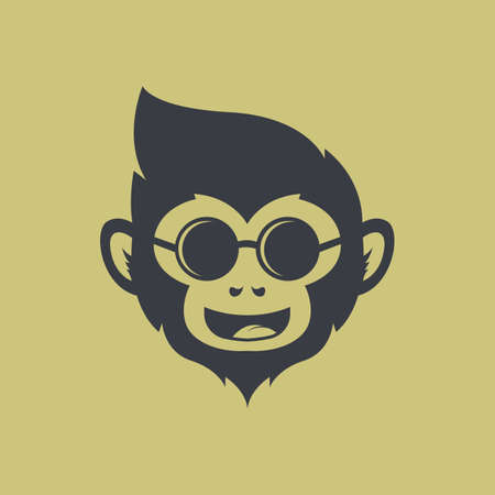 Monkey Head Logo Design Concept Vector. Primate Head Logo Design