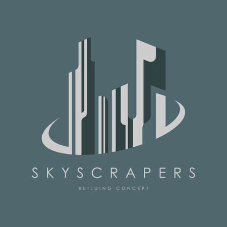 Skyscraper Logo Design Concept Vector. Building Logo Design templateのイラスト素材