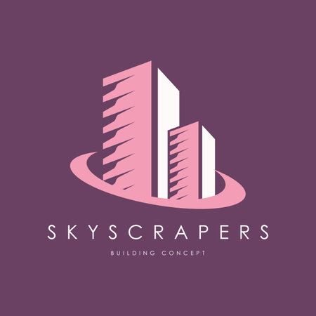 Skyscraper Logo Design Concept Vector. Building Logo Design templateのイラスト素材