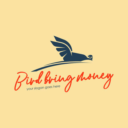 Birds Bringing Money Logo Concept Vector for Finance and Business Logoのイラスト素材