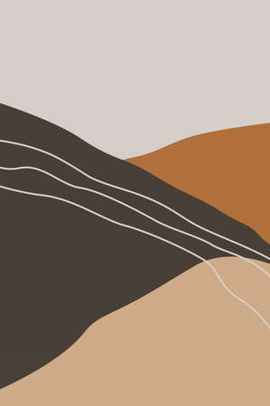 Minimalist Boho Abstract Background Art Wall Decorのイラスト素材