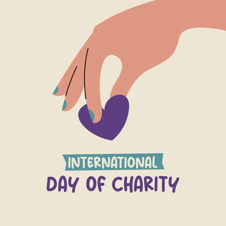International Day of Charity Background Illustration Vector. Charity Day Web Banner Illustrationのイラスト素材