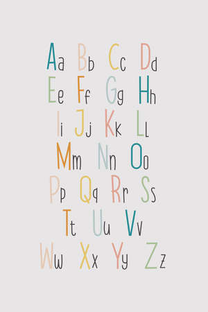 Alphabet Poster, ABC Prints, Printable Alphabet Poster Educational Wall Art Homeschool Decorationのイラスト素材