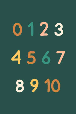 Numbers Poster, 123 Prints, Printable Numbers 123 Poster Educational Wall Art Homeschool Decorationのイラスト素材