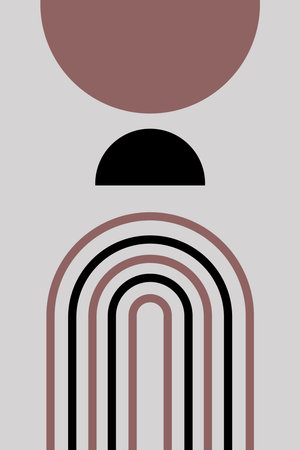 Mid Century Modern Art Print, Abstract Geometric Prints, Minimalist Line Wall Art Decor, Digital Dorm Printableのイラスト素材