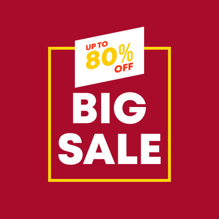 Big Sale Up To 80% Web Banner Design Template Vectorのイラスト素材