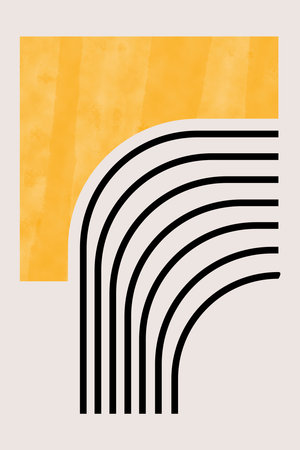 Mid Century Wall Art Decoration. Printable Modern Wall Decor. Abstract Wall Art Background Decorationのイラスト素材