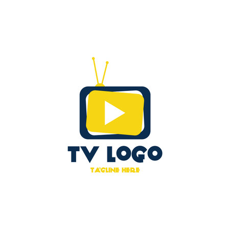 Simple TV Logo Design Vector. Television Logo for Business and Brand Identityのイラスト素材